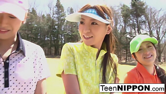 Asian Teen Girls Play A Naughty Game Of Strip Golf