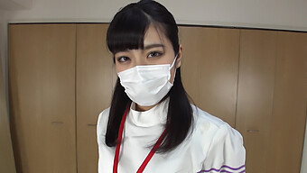 Asian Nurse Enjoys Oral Action