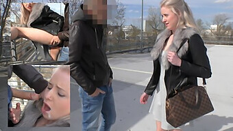 Teen (18+) Gets Caught In Public And Gives A Blowjob