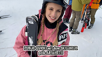 German Teen Gets Banged In Public By Her Ski Instructor