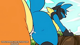 Stora Bröst Lucario Blir Knullad Av Charizard I Creampie