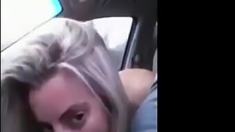 Cum Swallowing Blonde Gets A Car Blowjob