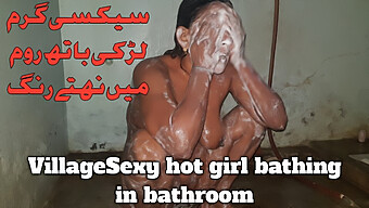 Pakistani Girl With Big Natural Tits Bathes In The Bathroom