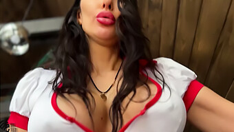 Nurse'S Big Natural Tits And Brown Hair Make Her Perfect For Cowgirl