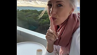 Amateur German Girl Masturbates On Public Balcony In Mallorca