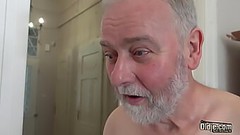 Old Man With White Hair Has Sex With Young Nympho That Craves His Cock