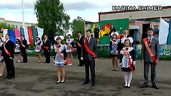 Russian Teens Get Naughty In School Dance